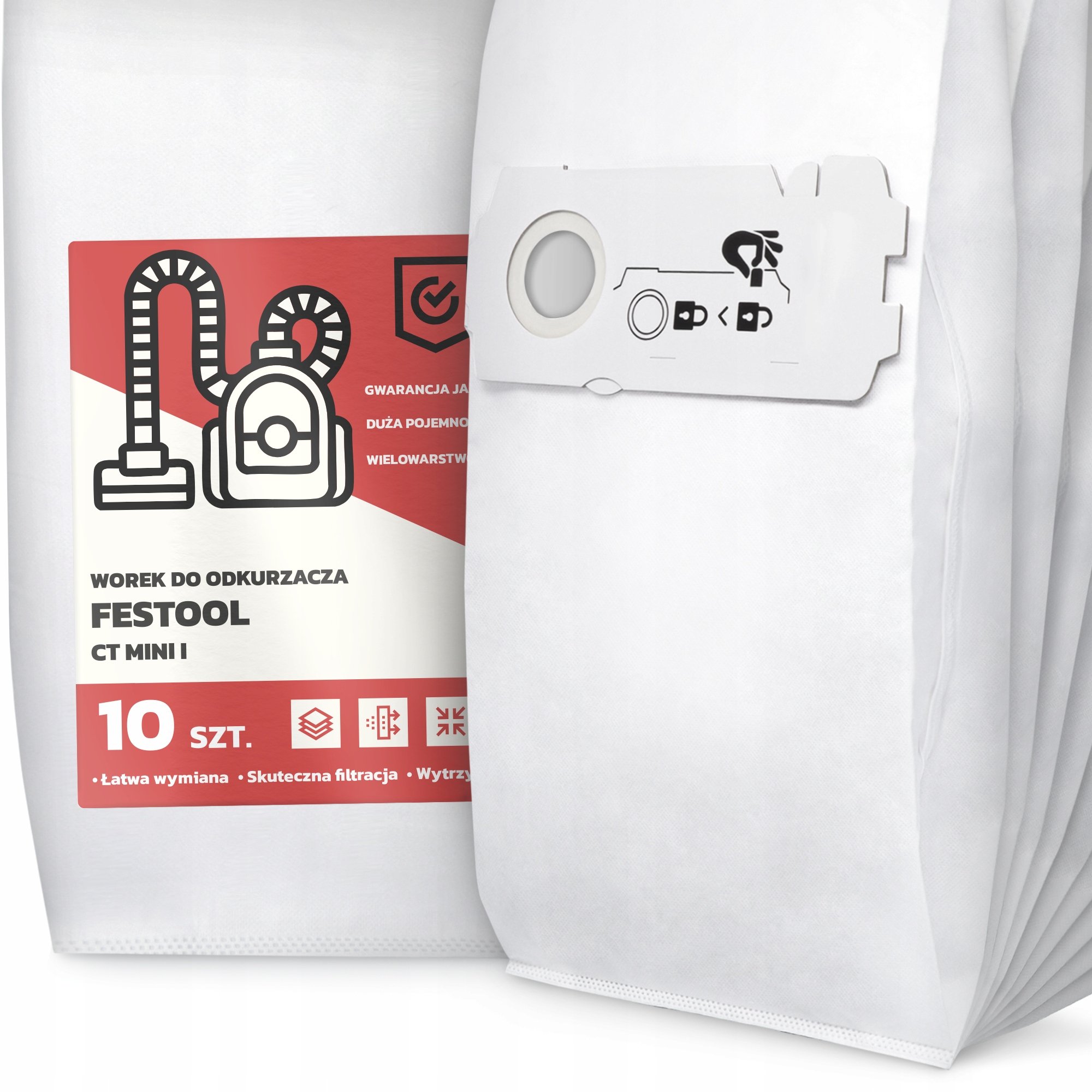 10x Worek do Odkurzacza Festool Ct Mini I Syntetyczny Tekstylny Worki G9-W