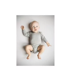 Body dla niemowląt - Body z długim rękawem, BAMBOO GRAY, rozmiar 74, Nanaf Organic - grafika 1
