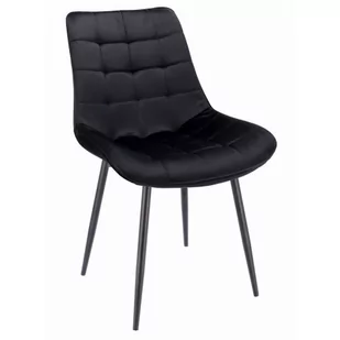 Czarne nowoczesne welurowe krzesło - Amos - Krzesła - miniaturka - grafika 1