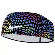 Ozdoby do włosów - Nike DRI-FIT Swoosh Headband 2.0 opaska na czoło z poliestru i elastanu w kolorze czarny/dynamiczny turq/srebrny, N.100.4515.930.OS - miniaturka - grafika 1