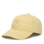 Czapki damskie - Czapka z daszkiem Calvin Klein Monogram Embroidery Baseball Cap LV04K5024G Żółty - miniaturka - grafika 1
