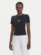 Koszulki i topy damskie - adidas T-Shirt Essentials 3-Stripes JC8325 Czarny Slim Fit - miniaturka - grafika 1