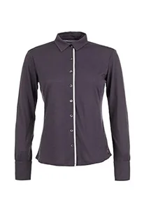 super.natural Damska bluzka z merynosów W COMFORT BUTTON SHIRT, Grey Brown/Antique White, 36.0 - Bluzki damskie - miniaturka - grafika 1
