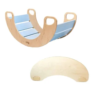 bujak drewniany Sunny błękitny + stolik - Skoczki dla dzieci - miniaturka - grafika 1