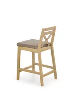 Taborety i hokery - Hoker drewniany Borys Low, do kuchni, krzesło hoker, niski, dąb sonoma - miniaturka - grafika 1