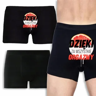 BOKSERKI CZARNE MĘSKIE Prezent Walentynki DZIĘKI ZA WSZYSTKIE ORGAZMY - M - Majtki damskie - miniaturka - grafika 1