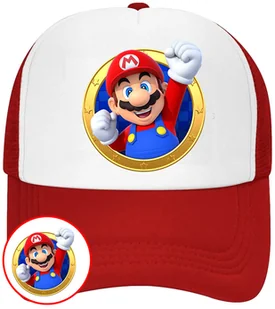 CZAPKA Z DASZKIEM SUPER MARIO BROS DLA DZIECI LATO CZERWONA BEJSBOLÓWKA - Czapki i chusty sportowe męskie - miniaturka - grafika 1