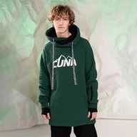 Bluzy męskie - Bluza snowboardowa bawełniana gruba męska z kapturem zielona M - miniaturka - grafika 1