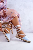 Espadryle damskie - Damskie Wiązane Espadryle Big Star JJ274863 Niebieskie-40 - miniaturka - grafika 1