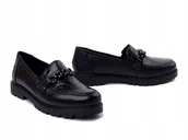 Buty sportowe damskie - Półbuty damskie Rieker 45561-01 black r38 - miniaturka - grafika 1