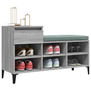 Szafka na buty, szary dąb sonoma, 102x36x60 cm - Szafki na buty - miniaturka - grafika 5