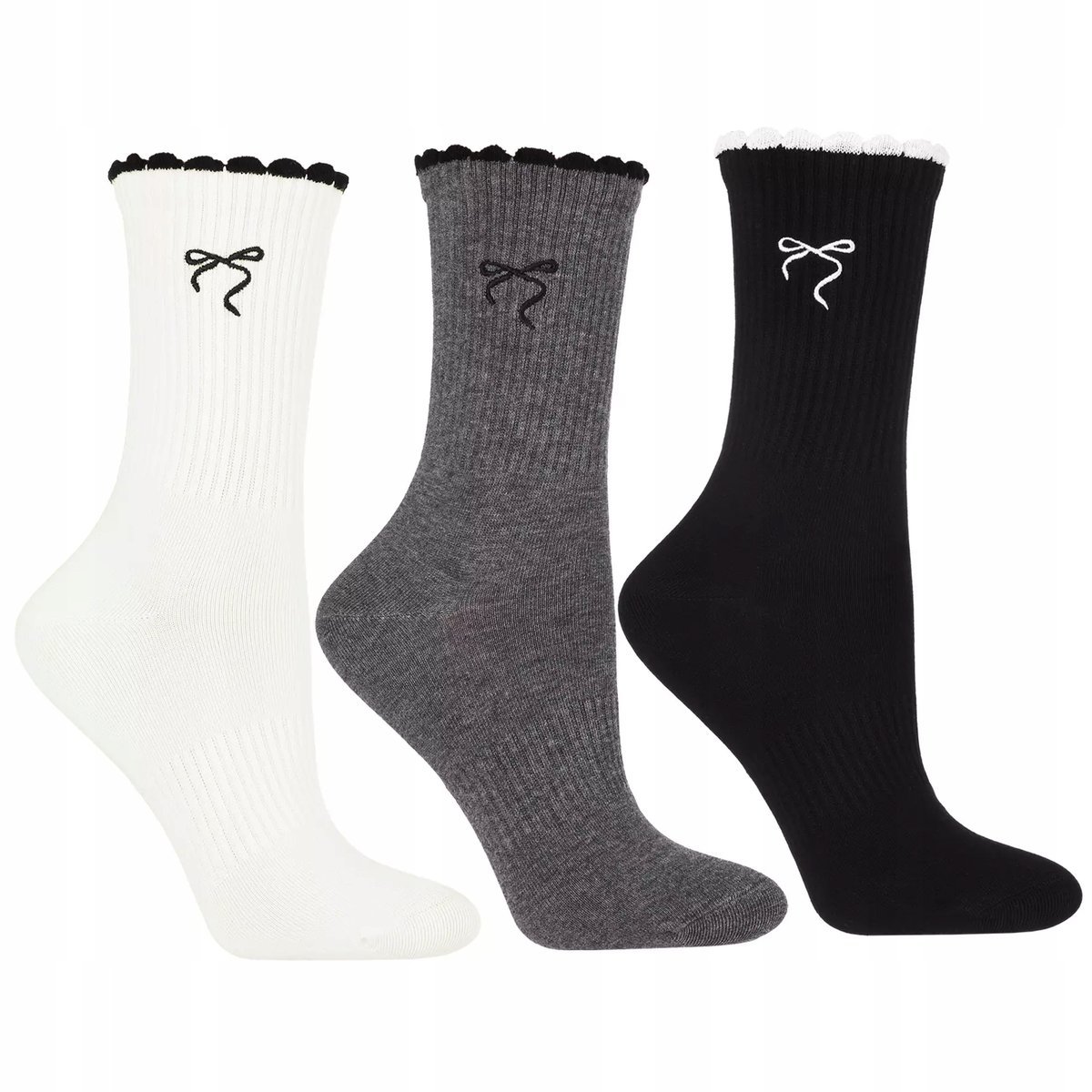 3X Skarpetki Damskie Długie Bawełniane Skarpety Kolorowe Ciepłe Moraj 38-41