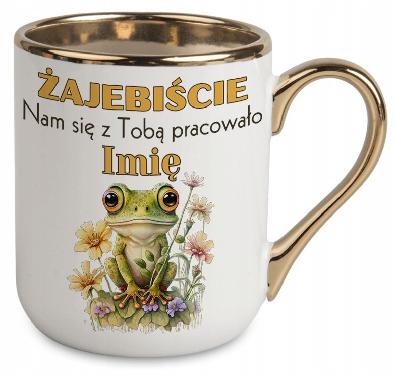 KUBEK NA POŻEGNANIE ODEJŚCIE KOLEŻANKI KOLEGI Z PRACY BIURA ZŁOTY