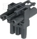 Wyłączniki światła i elektryczne - Kontakt Simon CR7312/14 Łącznik T szybkozłączy złącza 1x męskie, 2x żeńskie; sza - miniaturka - grafika 1