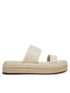 Calvin Klein Espadryle Flatform Wedge Slide - He HW0HW02374 Écru - Espadryle damskie - miniaturka - grafika 1