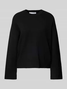 Sweter z dzianiny z prążkowanymi wykończeniami model ‘KAMMA’ - Swetry damskie - miniaturka - grafika 1