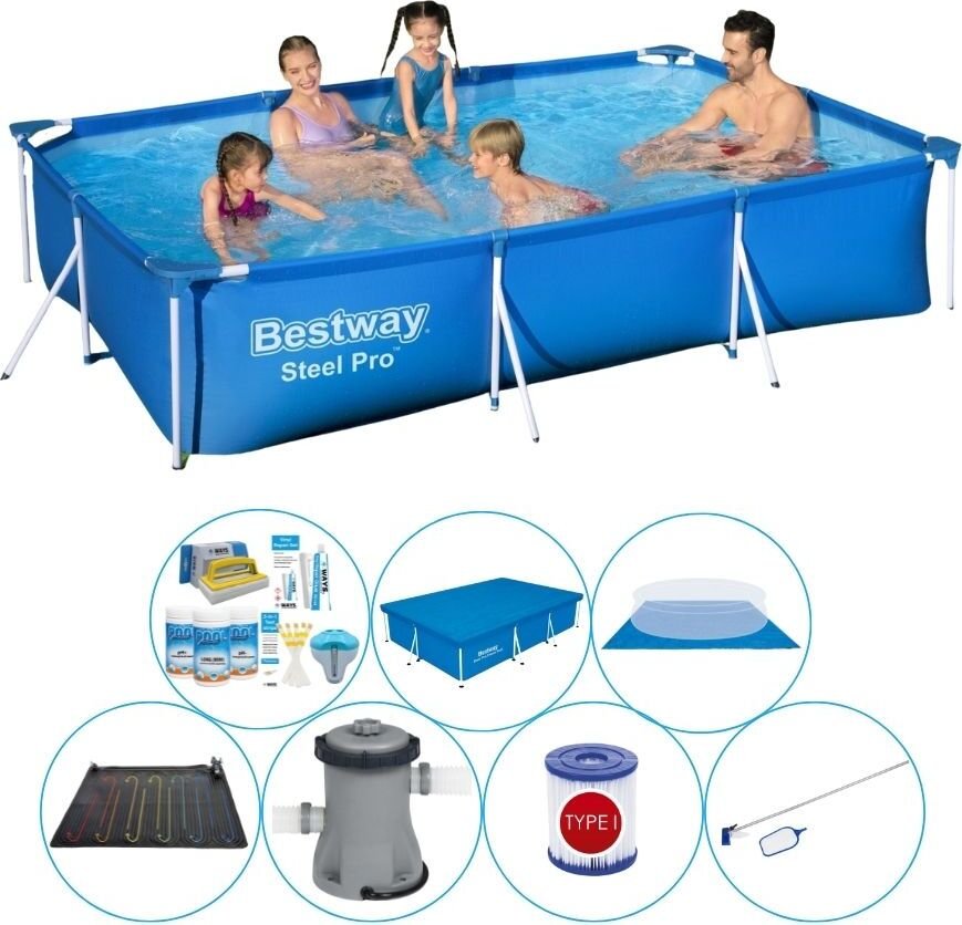 Bestway Steel Pro 300x201x66 cm Prostokątny - Zestaw basenowy