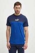 Koszulki męskie - Puma t-shirt bawełniany męski kolor granatowy wzorzysty 673341 - miniaturka - grafika 1