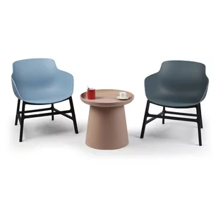 Plastikowy stolik kawowy FUNGO średnica 500 mm, ceglasty - Stoły i stoliki do biura - miniaturka - grafika 4