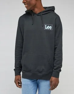 LEE LOOSE LOGO HOODIE MĘSKA BLUZA Z KAPTUREM LOGO WASHED BLACK LL17FTON - Lee - Bluzy męskie - miniaturka - grafika 1
