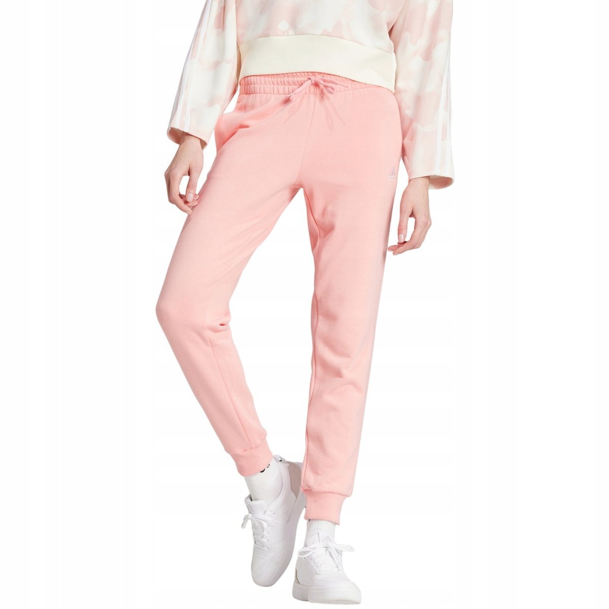 Spodnie damskie adidas Linear French Terry Cuffed jasnoróżowe IY9200 2XL
