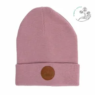 Czapki męskie - Czapka Beanie Pudrowy Róż Z Bawełny Organicznej - miniaturka - grafika 1