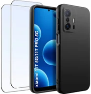 Etui i futerały do telefonów - ZESTAW Etui do Xiaomi 11T 11T Pro Matowe Czarne Silikon Slim 2 SZTUKI SZKŁO - miniaturka - grafika 1