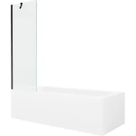 Wanny - Mexen Vega wanna prostokątna 170 x 70 cm z obudową i parawanem 1-skrzydłowym 60 cm, transparent, czarny - miniaturka - grafika 1