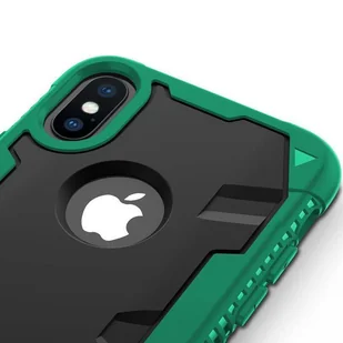 Zizo Proton Case Pancerne etui iPhone X ze szkłem 9H na ekran (Emerald Green/Solid Black) - Etui i futerały do telefonów - miniaturka - grafika 6