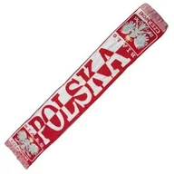 Apaszki i szaliki damskie - Szalik Euro biało czerwony wzór 2 - miniaturka - grafika 1