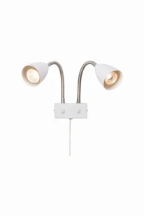 CIRO Kinkiet 2L Biała/Stal - Lampy ścienne - miniaturka - grafika 1