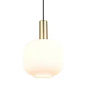 Lampy sufitowe - Lampa wisząca nad stół DIVA 319800108 Trio pojedyncza metalowa czarny złoty biały - miniaturka - grafika 1