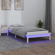 Łóżka - Lumarko Rama łóżka z LED, biała, 100 x 200 cm, lite drewno - miniaturka - grafika 1