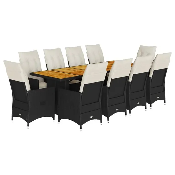 Zestaw Bistro Ogrodowy z Rattanu PE, Stół 240x90x75 cm, Krzesła 56x59x92