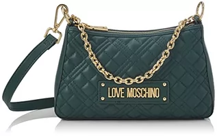 Torebki damskie - Love Moschino Damska pikowana torba na ramię Borsa PU Bottiglia, zielona, 16 x 66 x 9 - grafika 1