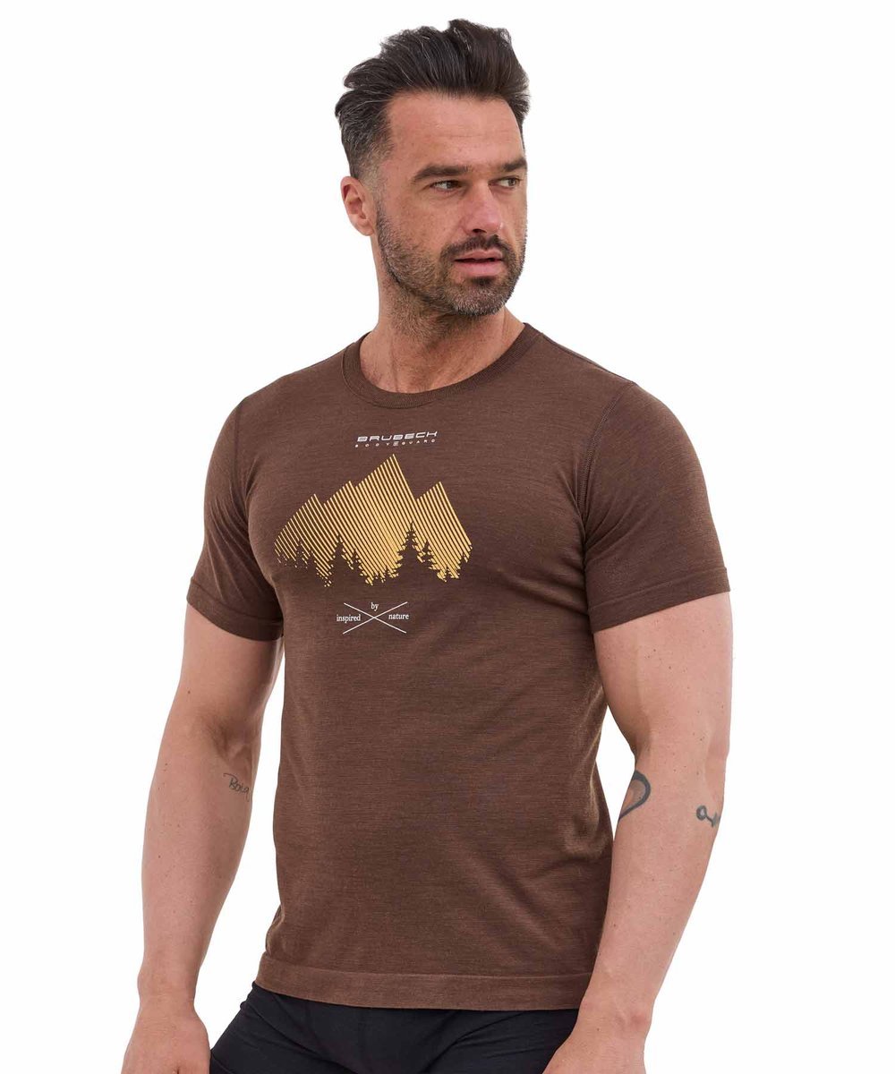 Koszulka męska z krótkim rękawem wełniana Brubeck OUTDOOR WOOL PRO