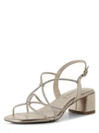 Sandały damskie - Tamaris Sandały Kobiety Sztuczne włókno złoty jednolity, 38 - miniaturka - grafika 1