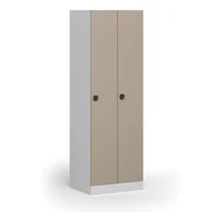 Szafki biurowe - Szafka ubraniowa metalowa, 2-drzwiowa, 1850 x 600 x 500 mm, zamek elektroniczny na kod, drzwi beżowe - miniaturka - grafika 1
