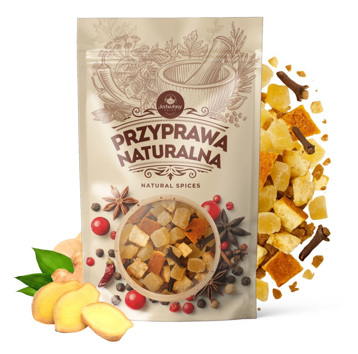 Zestaw przypraw DO GRZAŃCA do deserów 100g IMBIR pomarańcza goździki JABŁKO