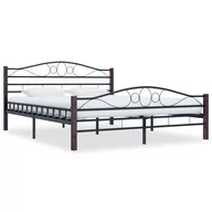 Łóżka - vidaXL Rama łóżka, czarna, metalowa, 160 x 200 cm - miniaturka - grafika 1