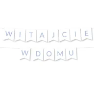 Dekoracje sali - BANER Girlanda Witajcie w Domu - Jasny Niebieski powitanie maluszka - miniaturka - grafika 1