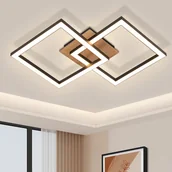 Lampy sufitowe - NETTLIFE Lampa sufitowa LED Czarne drewno 3000 K Ciepła biel Nowoczesny design 24 W - miniaturka - grafika 1