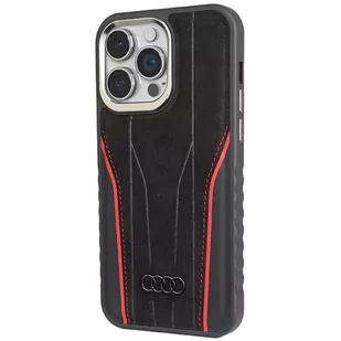 Audi Genuine Leather MagSafe iPhone 15 Pro Max 6.7" czarno-czerwony/black-red hardcase AU-TPUPCMIP15PM-R8/D3-RD - Etui i futerały do telefonów - miniaturka - grafika 2