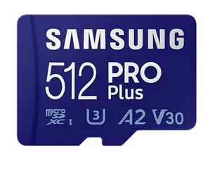 Samsung Karta PRO Plus 2021 MicroSDXC 512 GB Class 10 UHS-I/U3 A2 V30 MB-MD512KA/EU MB-MD512KA/EU - Karty pamięci - miniaturka - grafika 1