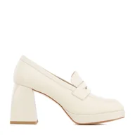 Półbuty męskie - Czółenka ze skóry na platformie klasyczne - miniaturka - grafika 1