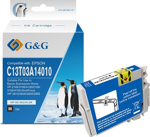 Tusz G&G G&G kompatybilny ink / tusz z C13T03A14010, 603XL, NP-R-0603XLBK, black, 500s