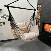 Hamaki - Hamak wiszący krzesło brazylijskie Coffee Swing XXL - Beżowy - miniaturka - grafika 1