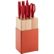 Noże kuchenne - Zwilling NOW S ZESTAW 5 NOŻY W BLOKU 8 ELEMENTÓW CZERWONY STAL NIERDZEWNA TWORZYWO SZTUCZNE 53030-220-0 - miniaturka - grafika 1