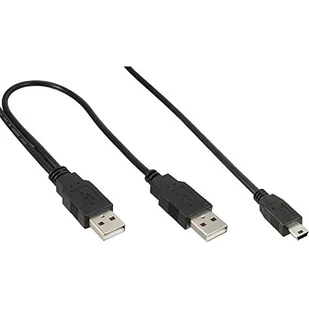 InLine Kabel USB 2x USB A/Mini USB 5pin 1m Czarny 33107X - Kable USB - miniaturka - grafika 1