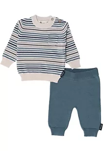Sterntaler Dziecięcy chłopcy zestaw dzianinowy koszulka i spodnie osioł Emmy GOTS piżama dla małych dzieci, szary/niebieski, 56 - Piżamy chłopięce - miniaturka - grafika 1